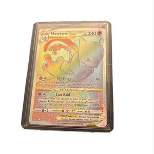 Pokemon Mewtwo VSTAR Trading Card - Gold and Purple